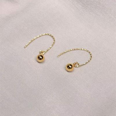 Full-Body S925 Sterling Silver Lucky Beads Earrings Women's Design Light Luxury Personalized and Simple Earrings Anti-Allergy
