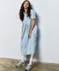 Manavis Seven Rib Shirt Dress [Blue]
