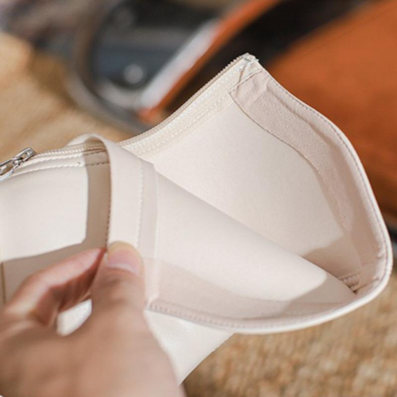 Female High Heeled Boots Autumn and Winter New Short Boots Women's Thick Heel Round Head Platform Boots Woman