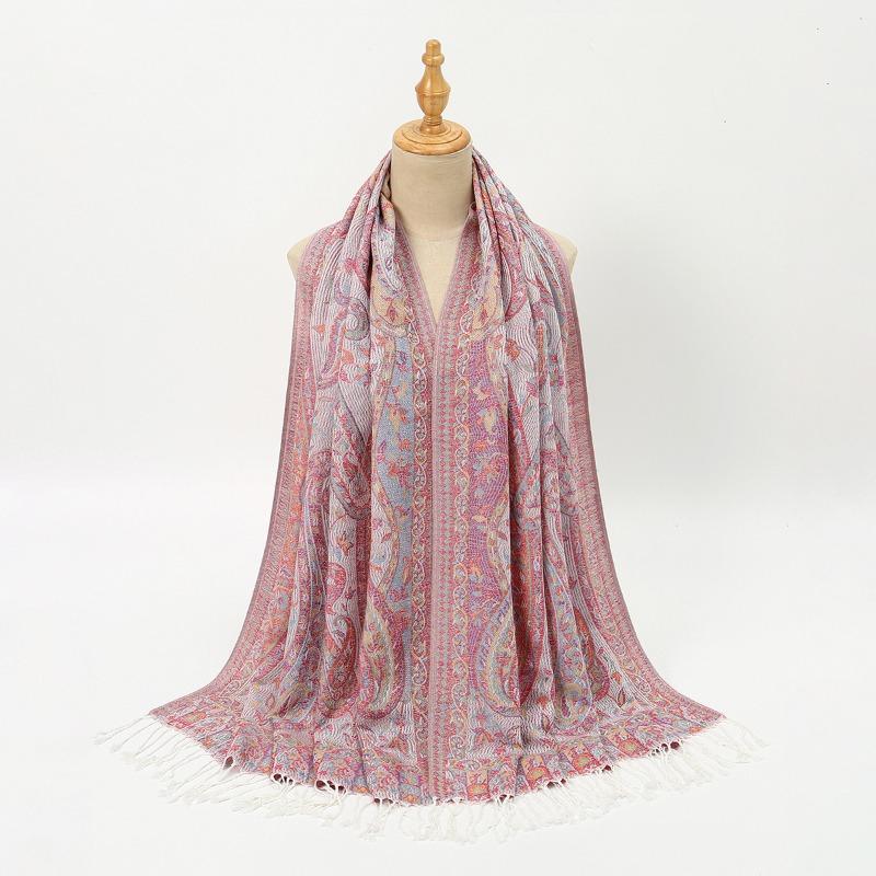 

Популярное полиэстеровое жаккардовое длинное полотенце с узором «кешью», горячо раскупаемое, универсальный модный шарф-шаль 172*70cm