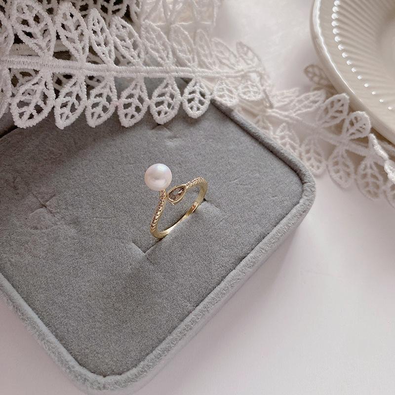 Cold Wind Freshwater Pearl Ring Women's New Personalized Pearl Ring Jewelry Niche Fashion Exquisite
