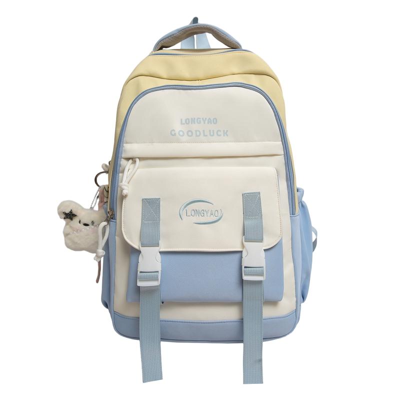 Backpack Large Capacity Student Schoolbag Color Contrast Backpack