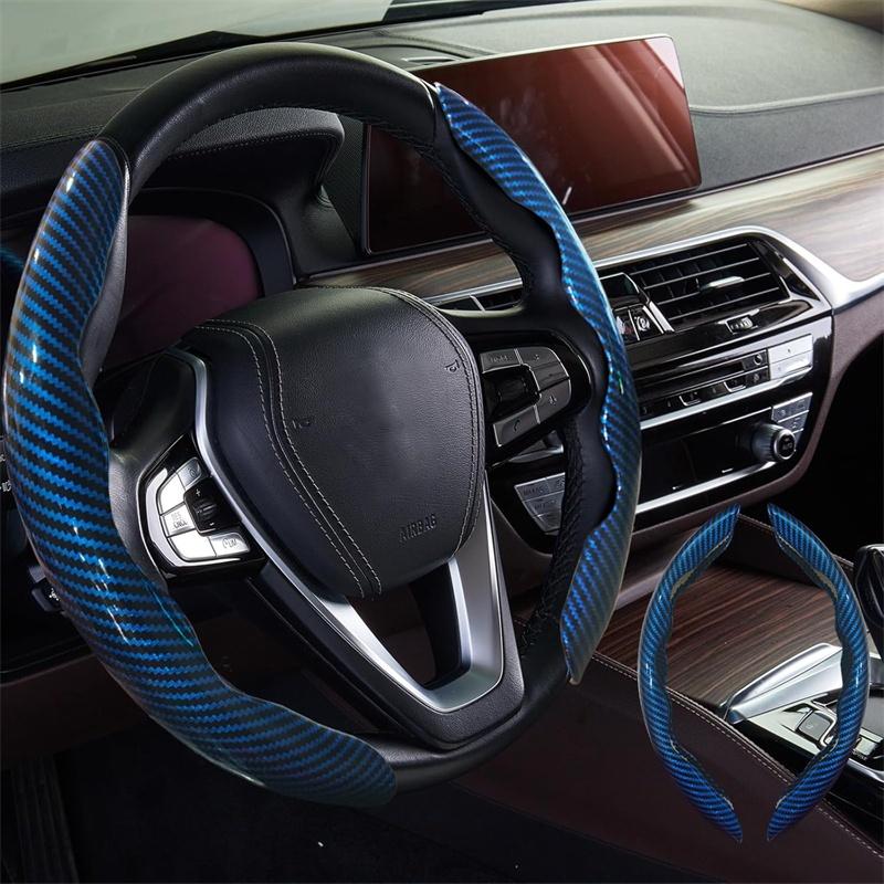 

Чехол на руль из углеродного волокна, противоскользящий, защитный чехол на руль автомобиля для Suzuki Swift Vitara Jimny, аксессуары синий