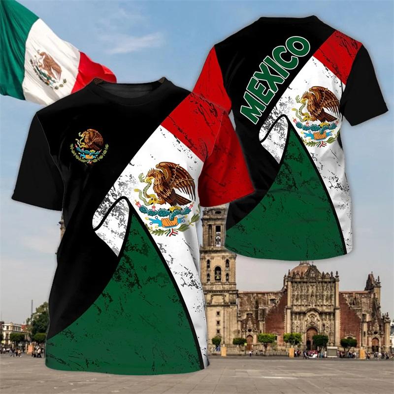 September Mexico Independence Day Tshirt For Men 3d Print Mexicana Flag Large Size Tee Tops Mens Short Sleeve Crew Neck T Shirt