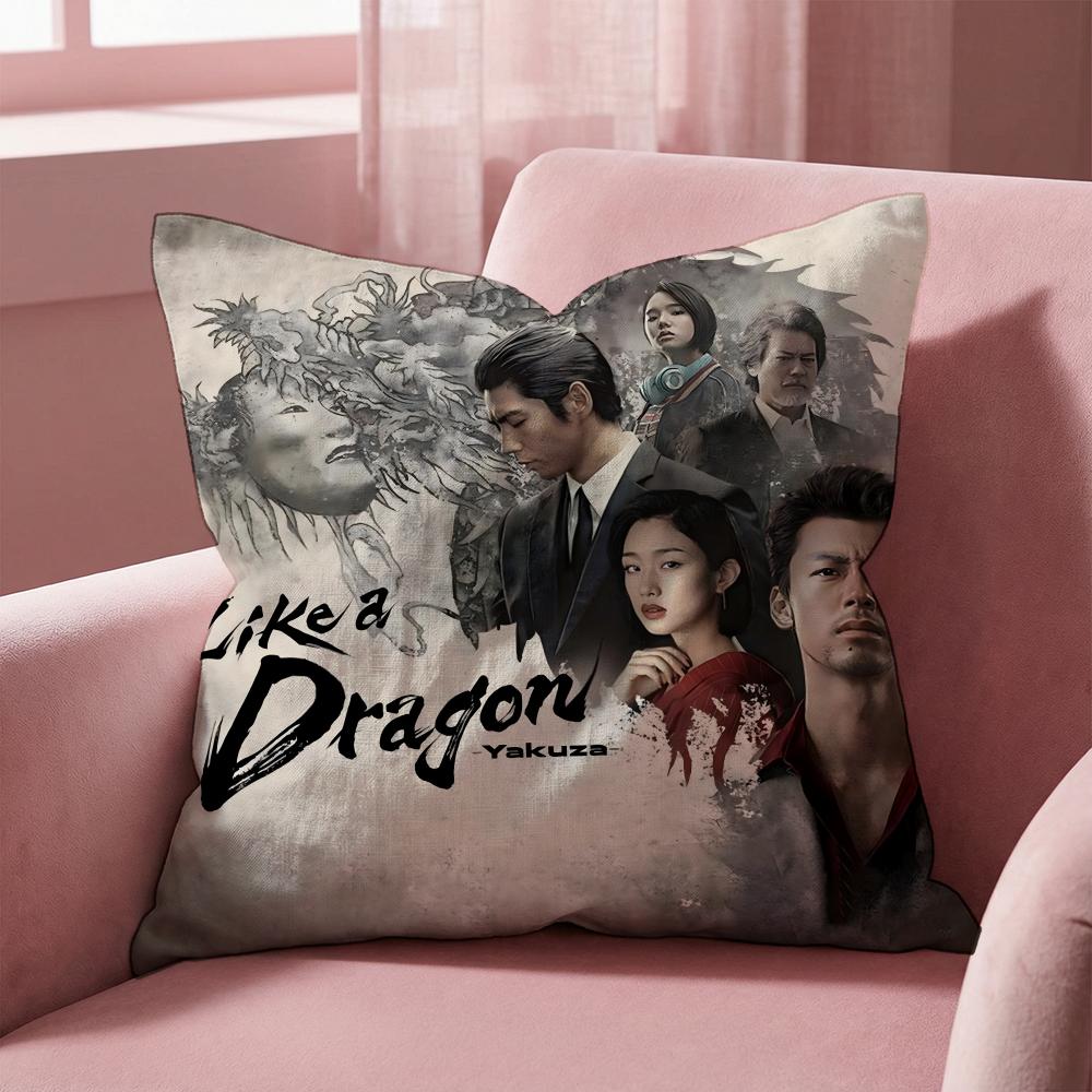 

Yakuza L-Like a Dragon Cushion Cover Multi-Scene Pillow Cover for Home & Car - Reversible, Soft & Durable for Daily Use 30cmx30cm