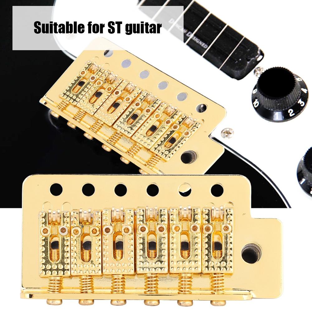 Tremolo System with Roller Single Locking Vibrato Bridge Tailpiece for ST Guitar (Gold)