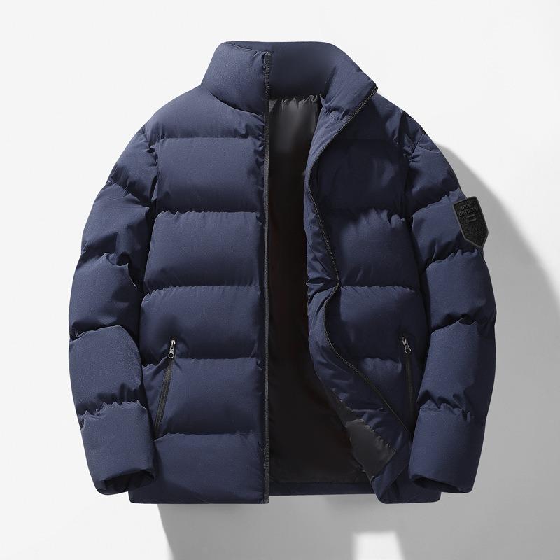 Padded clothes winter men's and women's new thickened warm padded clothes versatile outer wear casual couple blue coat padded jacket top