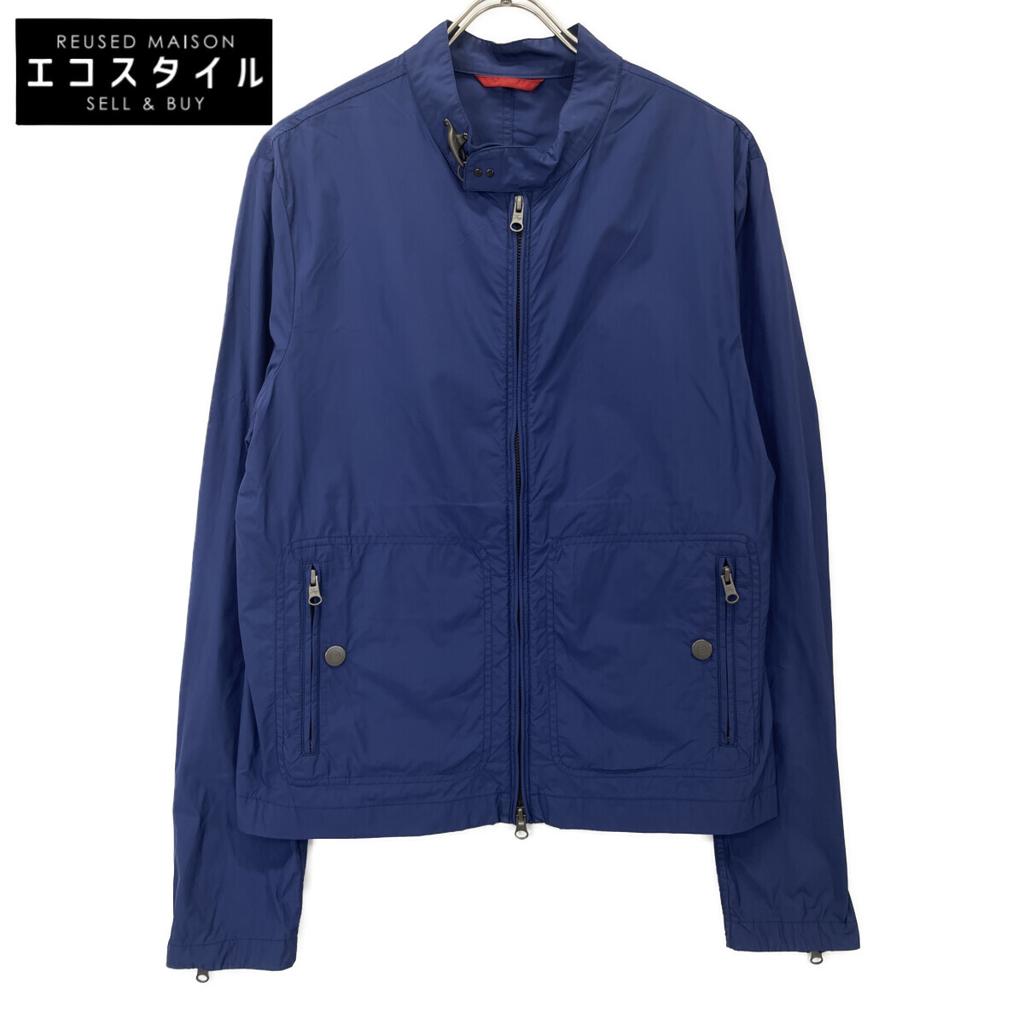 Fay Blue Nylon Zipper Jacket Jacket S NavyUsed