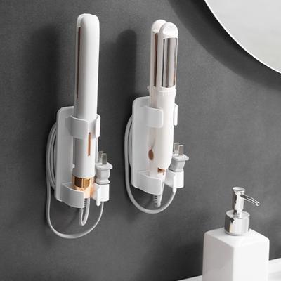 2 Pcs Curling Iron Storage Racks Wall-mounted Punch-free Adjustable Anti-slip Curling Iron Holder Hair Dryer Holder Hair Curler Holder Hair