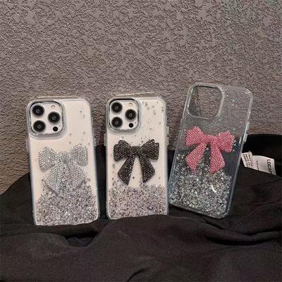 Glitter Sequin Butterfly Transparent Glue Phone Case for Apple 17 Women's Model for IPhone 16 Light Luxury 15 Women's Fashion