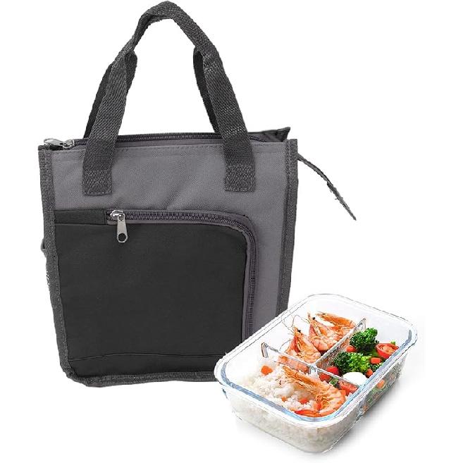 Mumusuki Insulated Reusable Grocery Bags, Widened Handle Food Delivery Bag Insulated Bag for Hot or Cold Food Delivery (Black)