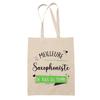 Tote Bag - PLANETEE - Best Saxophonist Woman of All Time - Cotton - Beige - Printed In France