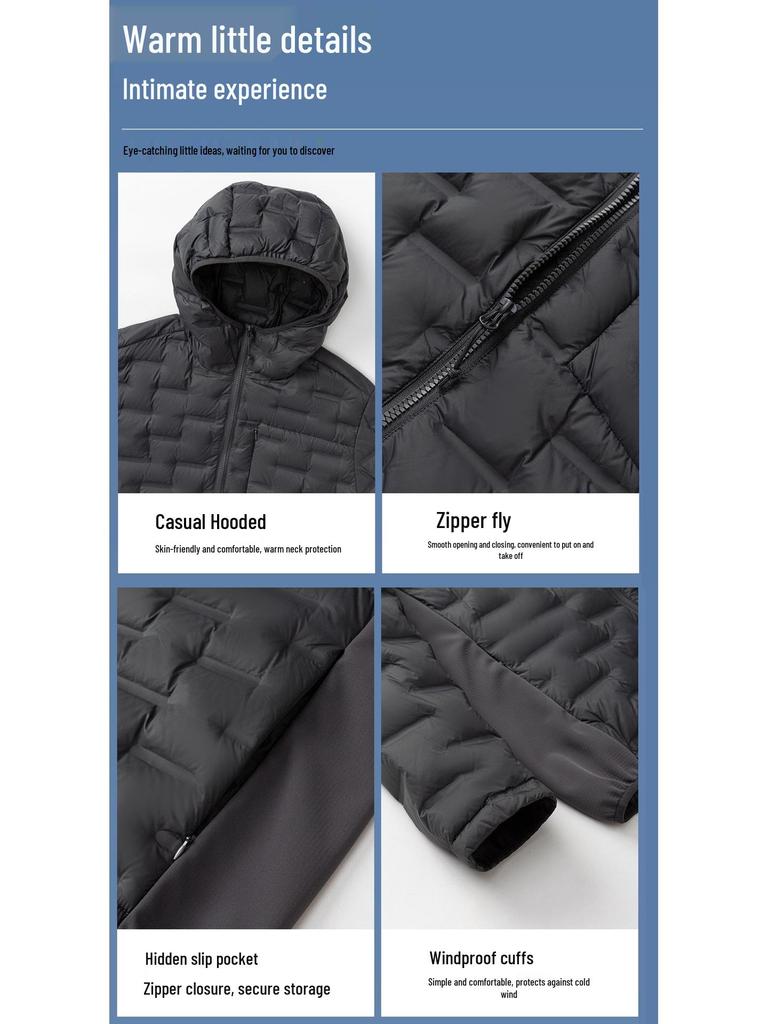 2025 Men's Lightweight Hooded Down Jacket: 90% White Duck Down, Portable & Versatile for Winter