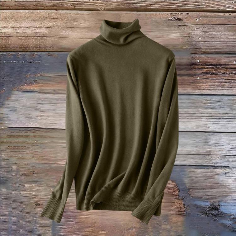 Womens Turtleneck Sweater Slim Fit Wool Long Sleeve Seamless Temperament