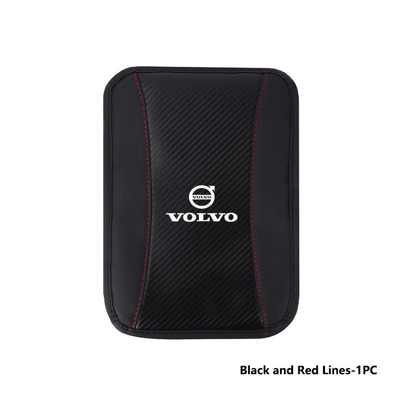 For Volvo Car Console Armrest Pad Carbon Fiber Leather Auto Cushion Cover V40 V60 C30 C70 S60 S80 S90 XC40 XC60 XC70 XC90 T6