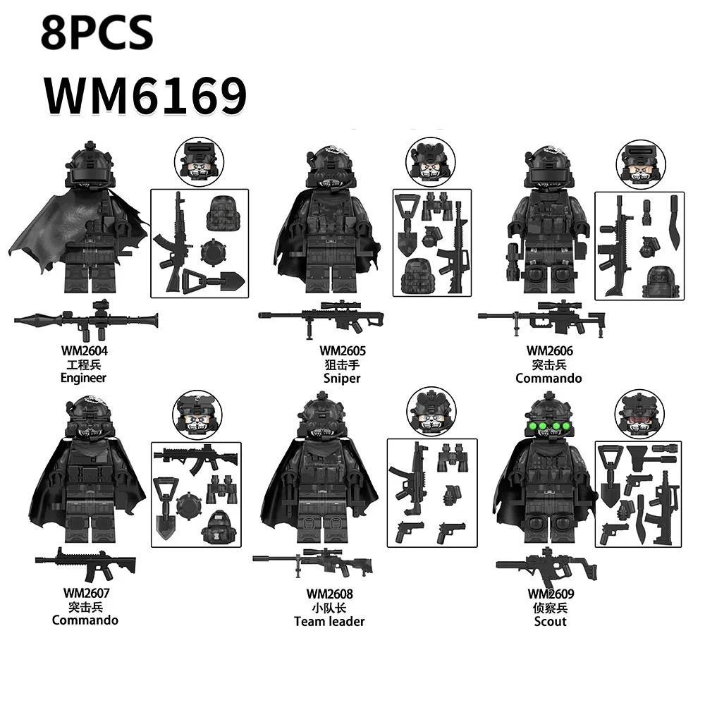 WM6147 WM6168 WM6169 Vojenská série SWAT Speciální jednotky Stavebnice Komando Voják Městská policie Čepice Mini Akční figurka Hračky