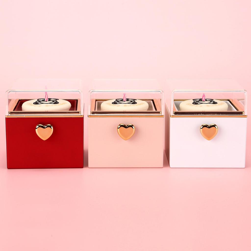 Valentine's Day Rotating Jewelry Box: Surprise Teddy Bear Cake with Rose and Instant Change Ring Holder