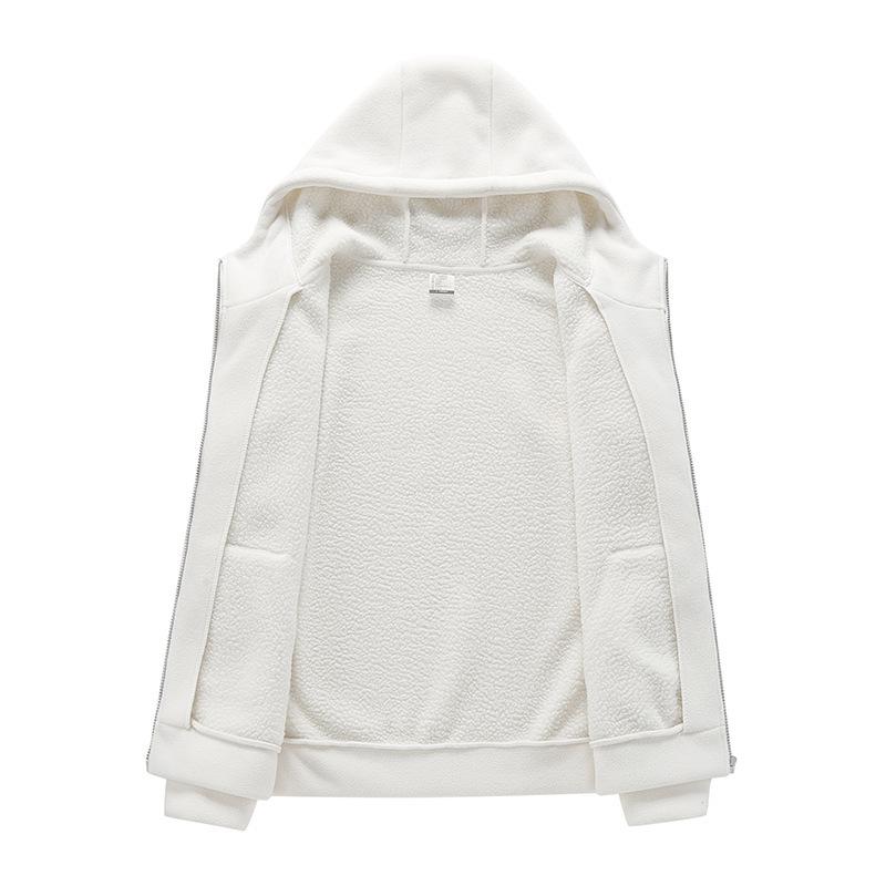 Hooded Jacket Men's and Women's Autumn and Winter Fleece Thickened Cardigan Sweater Warm and Windproof Couple Outfit