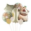 Animal Kapibara Birthday Daisy Flower Aluminum Film Latex Balloon Set Banquet Arrangement Supplies