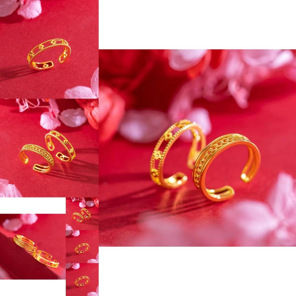 Stylish Geometric Interlocking Open Ring Crafted From Brass Gold Plated For Trendy Women