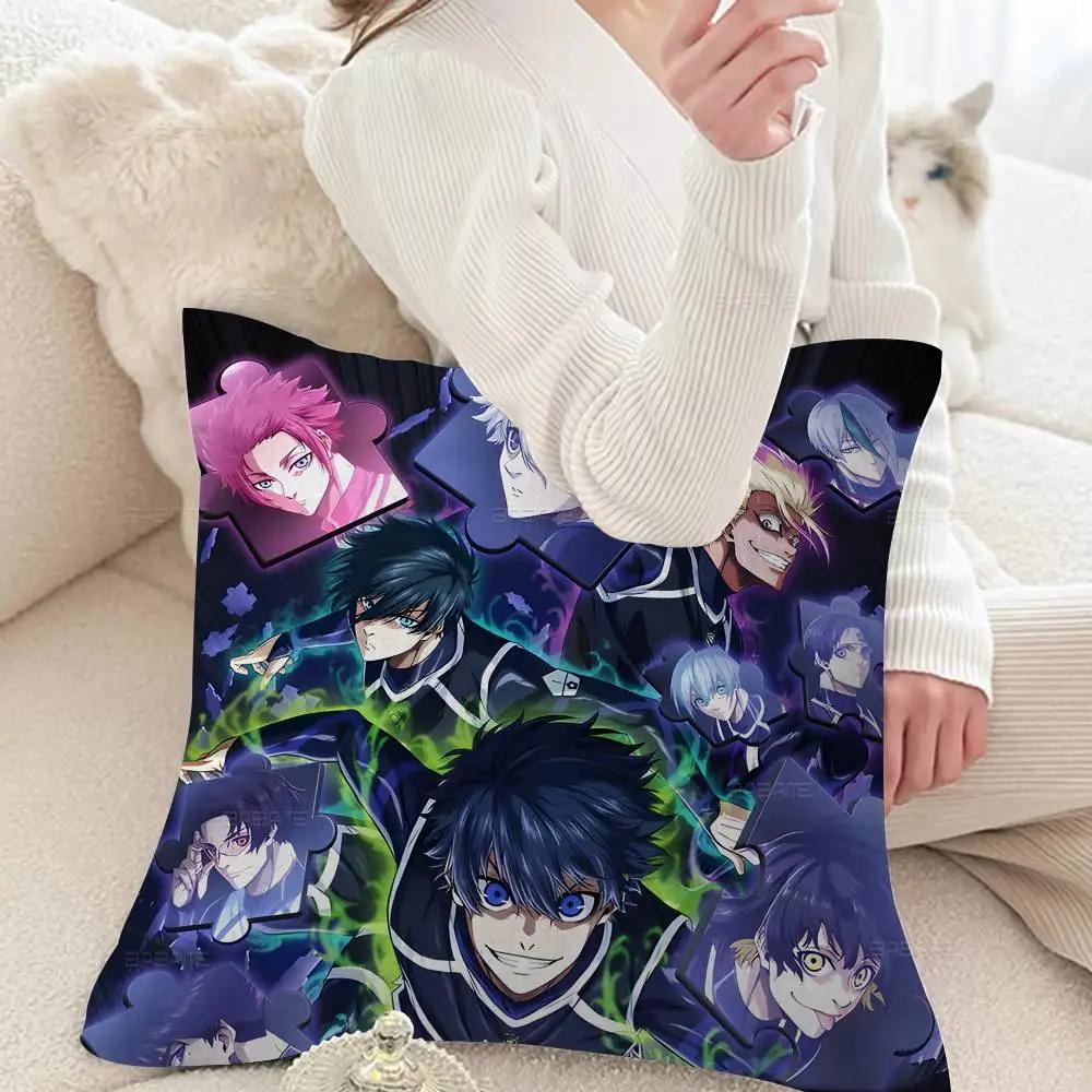 Vintage Classic B-Blue L-Lock Anime Cushion Cover Pillow Cover Decor Pillowcase Printed Cushion Case For Couch