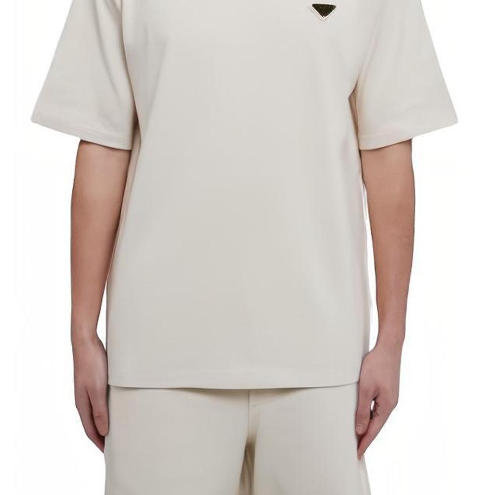 PRADA T-Shirts Men's Beige Crew Neck Moderate UJN861-14LK-F0018