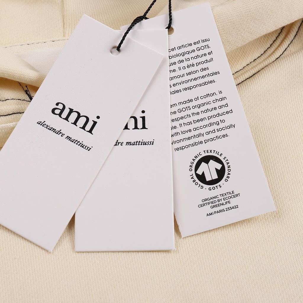 AMI 2025 Autumn and Winter New Letter Embroidery High-quality Cotton Men Hooded Sweatshirt