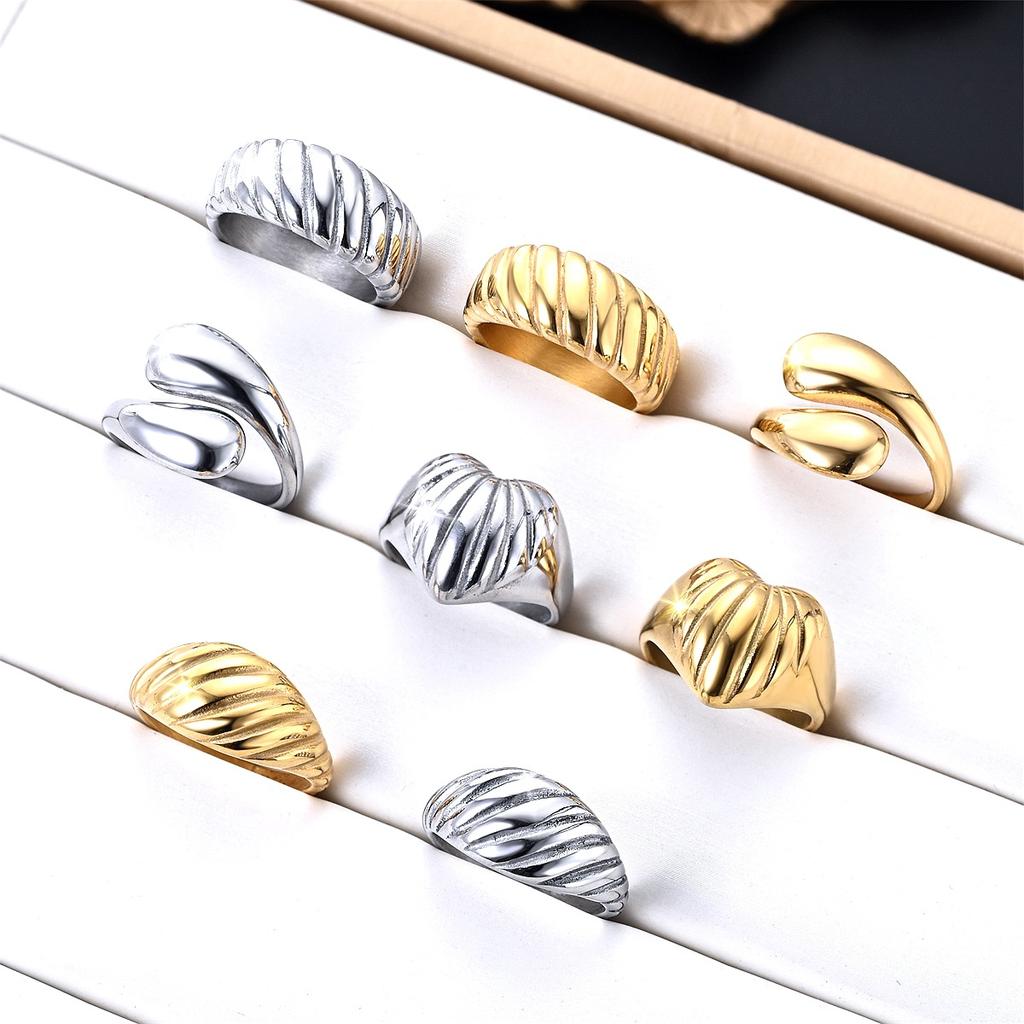 Wish Amazon's New Fashion Titanium Steel Ring Women's Retro Couple Trendy Men's Ring Jewelry
