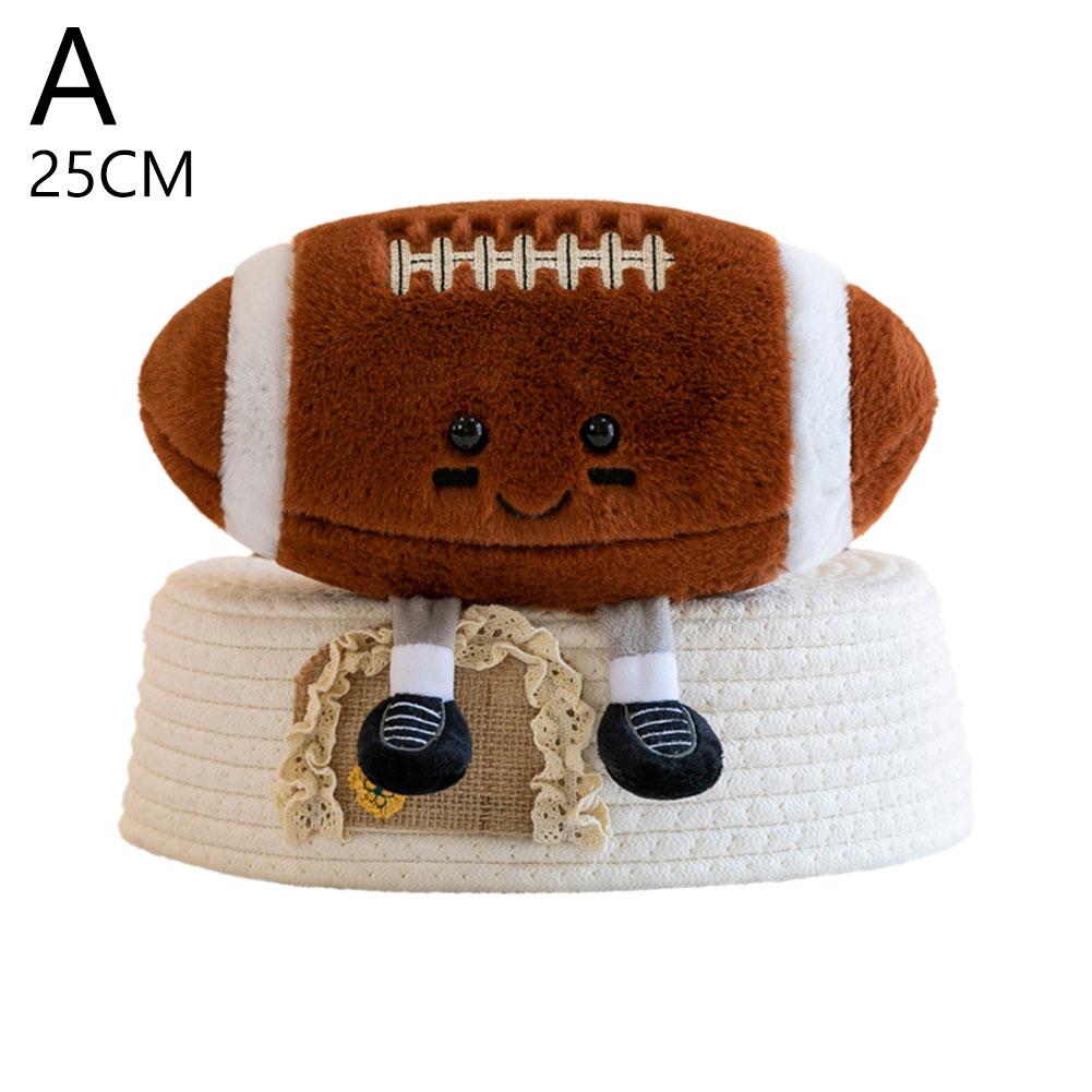 25/33cm Creative Football With Foot Plush Toy Doll Children Decorate Room Cute Basketball Fun Volleyball Soft Pillow