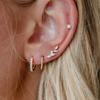 4pcs Set Charm Stainless Steel Ear of Wheat Inlay Zircon Imitation Pearl Tassel Hoop Earrings Ear Bone Nail for Women Jewelry
