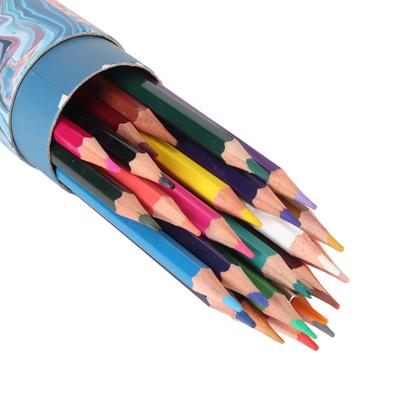 48 Lápis de Cor Solúveis em Água à Base de Óleo Hexagonal Vibrante Pré-apontados Lápis de Esboço para Colorir Esboçar Pintar