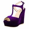 Fashion Women's Open Toe Sandals High Wedge Sexy Club Heel Shoes Wedding Shoes Women Sandals 195-2VE