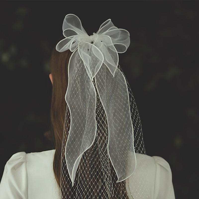 Bride Veils Mesh for Girls Balletcore Mesh for Pageant Prom Bridal Hair Accessories Stage Props White Veils for Bride