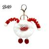 Schoolbag Accessories Sausage Mouth Creature Plush Keychain, Cartoon Fuzzy Ball Keyring Pendant, Bags Pendant Decorative Keychain for Handbags Purses