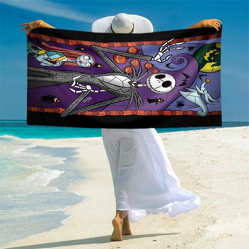 1pc Nightmare Before Christmas Microfiber Beach Towels Quick Dry Towel Sand Beach Towels Pool for Travel Swim Pool. S7290163