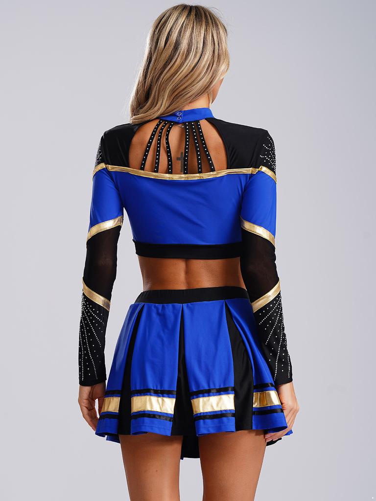 Costum uniformă majoretă pentru școlăriță, petrecere, întâlnire sportivă, costum rave, pentru femei, jazz, dans stradal, set 2 buc.