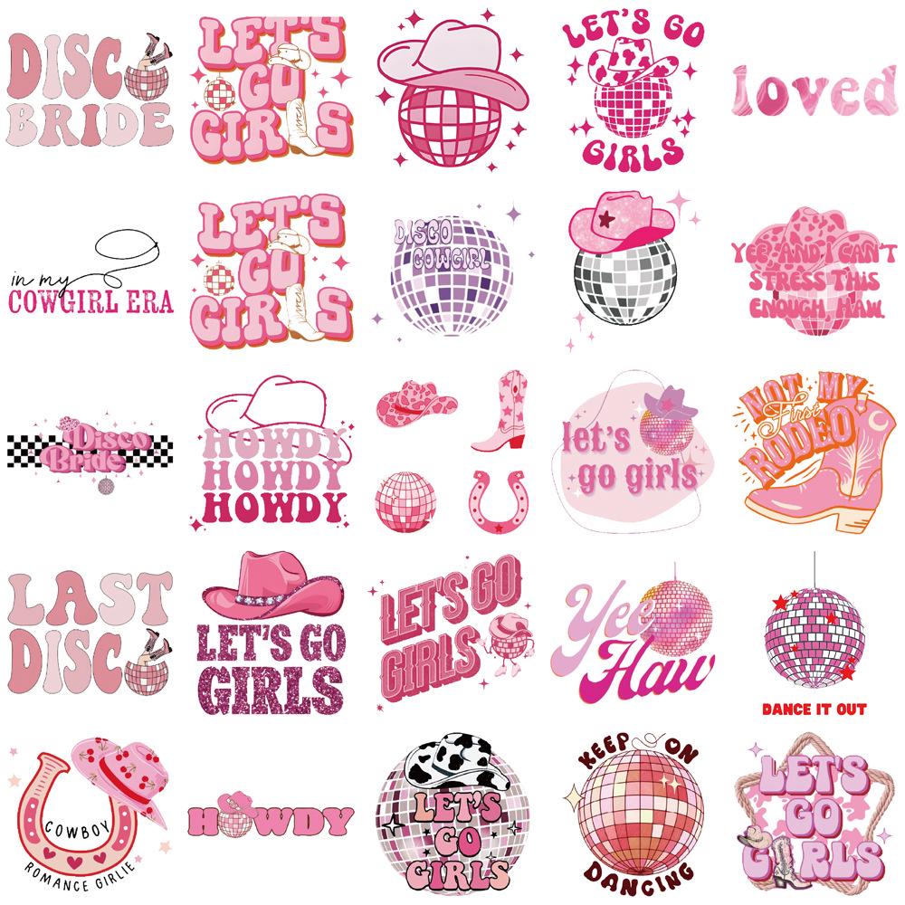 Pink Disco Cowgirl Personality Stickers - 50 Sheets for Journals, DIY, and Phone Cases