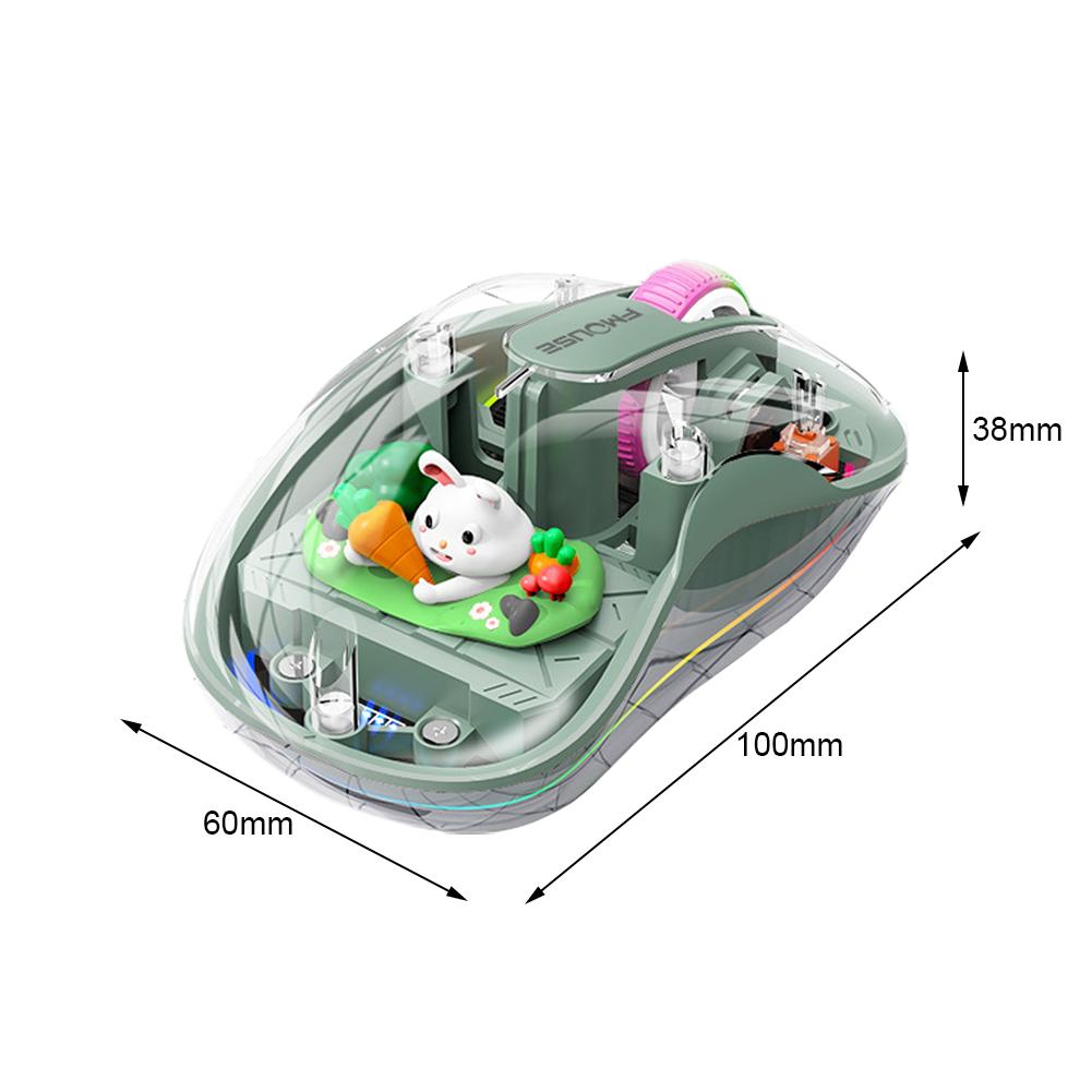 Hochwertige, wiederaufladbare Maus mit niedlicher Puppe, 3 Modi, kabellose Maus mit Akkuanzeige für Tablets, Laptops, iPads – das perfekte Geschenk für Kinder!