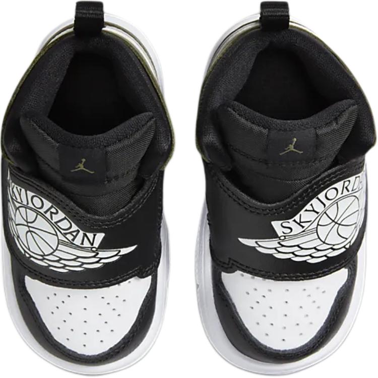 Air Jordan Sky Jordan 1 TD Black Toe Medium Olive Dětské tenisky Bílé BQ7196-092