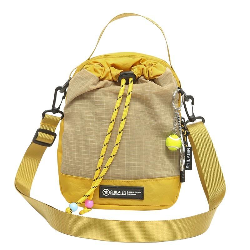 Fashion Color Blocking Neutral Lightweight Nylon Drawstring Cup Bag For Cycling And Hiking