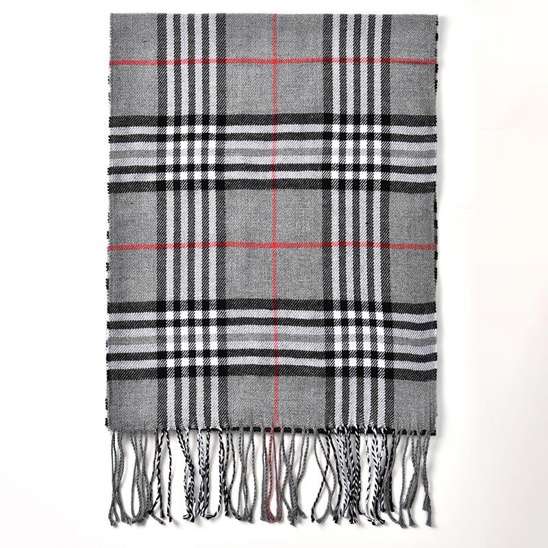 Autumn and Winter New Men's Imitation Cashmere Scarf Student Scarf Warm British Plaid Versatile Trendy Men's Scarf