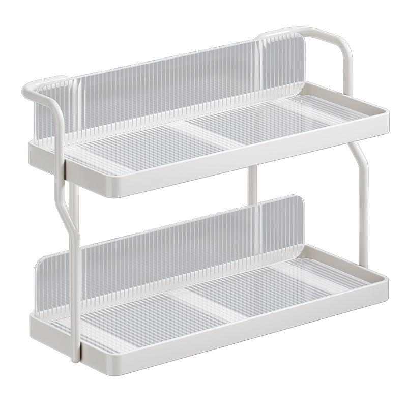 

Dual Layer Kitchen Spice Cup Rack Countertop Wall Mounted Carbon Steel Storage Rack A
