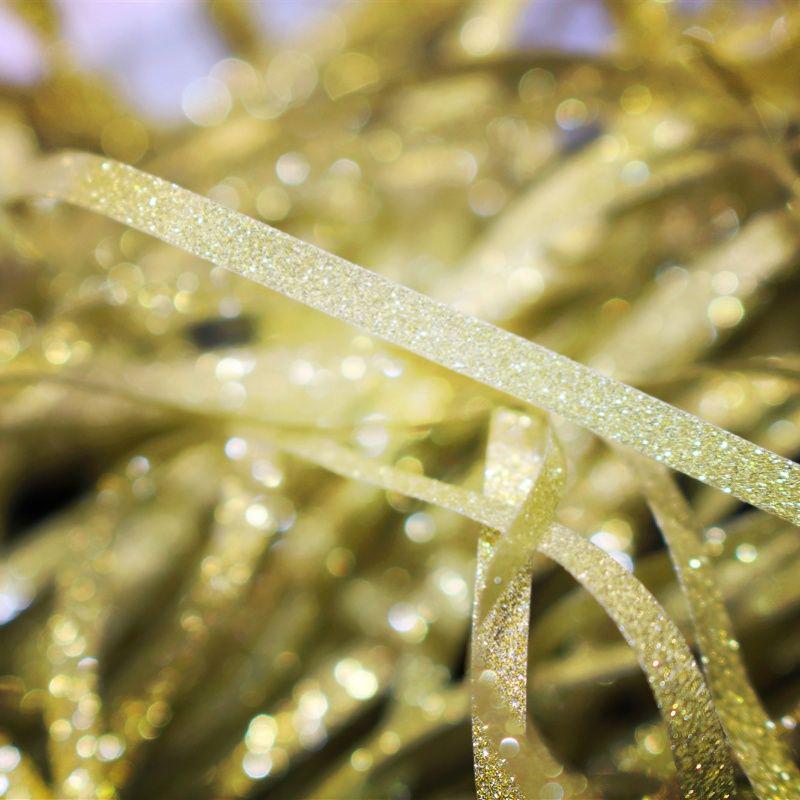 Shiny Gold & Silver Glitter Raffia Gift Box Filler for Weddings and Candy Packaging