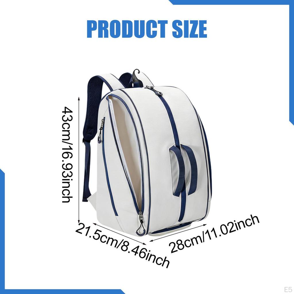 Pickleball Backpack Nylon Adjustable Shoulder Straps Accessories Paddle Carrying Bag for