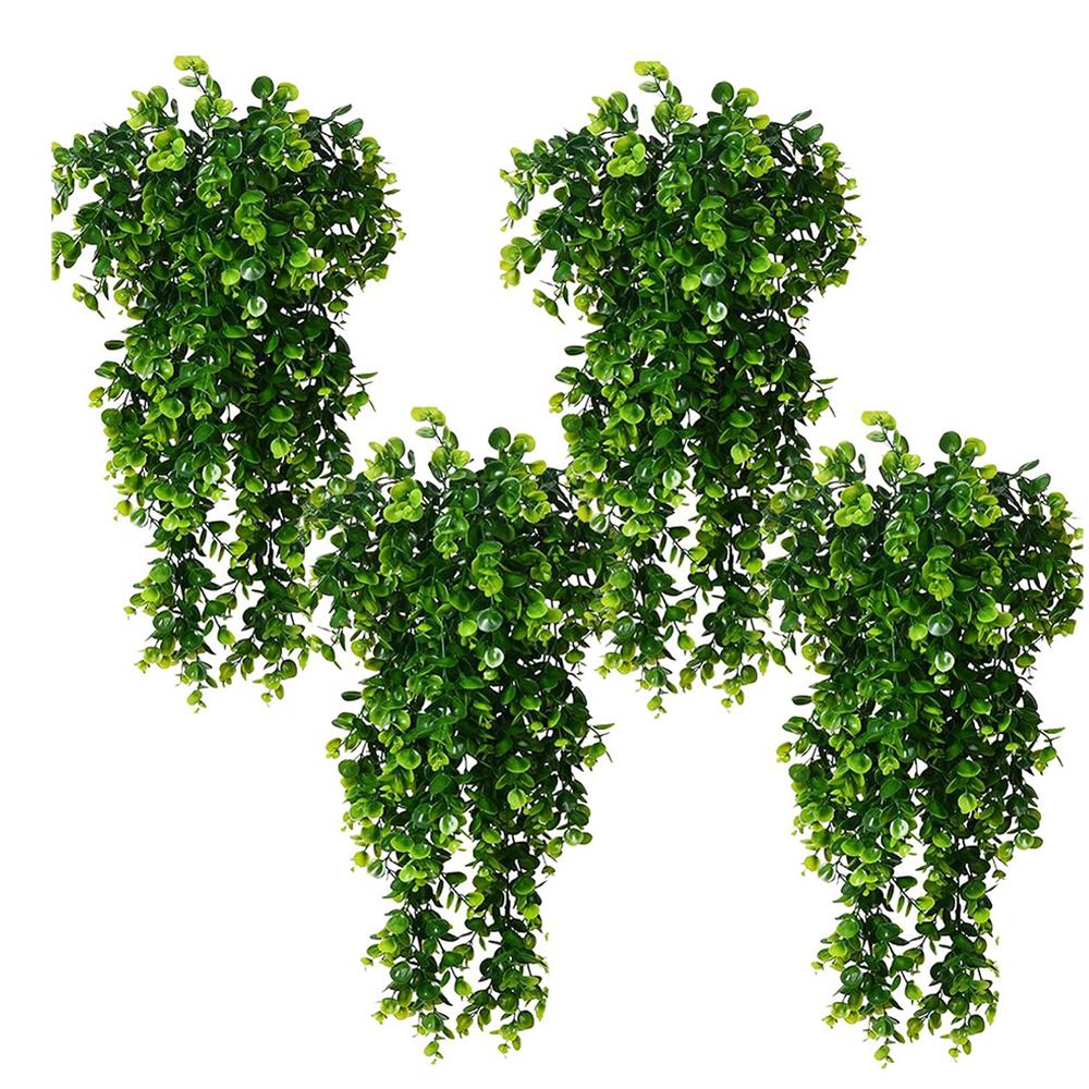 2 pièces 80 cm Vigne d'Eucalyptus Ronde Artificielle Suspendue au Mur Verdure de Simulation Plantes Suspendues Artificielles Vigne Bricolage Maison Décor Extérieur