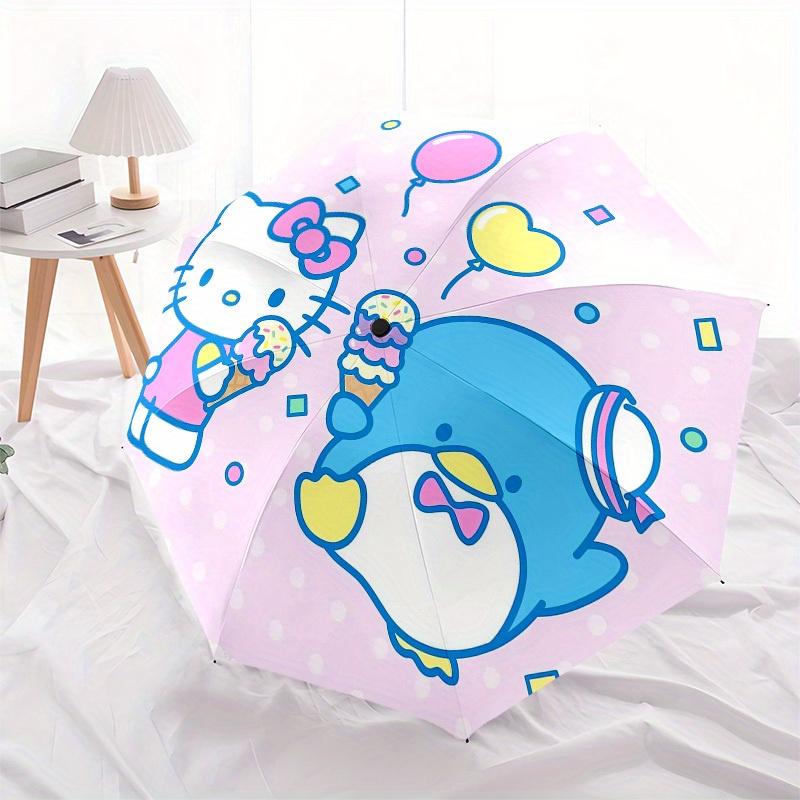 1pc Hello Kitty Ice Cream Party Umbrella with Plastic Handle,Suitable for All Seasons Home Travel Outdoor UmbrellaSanlio707