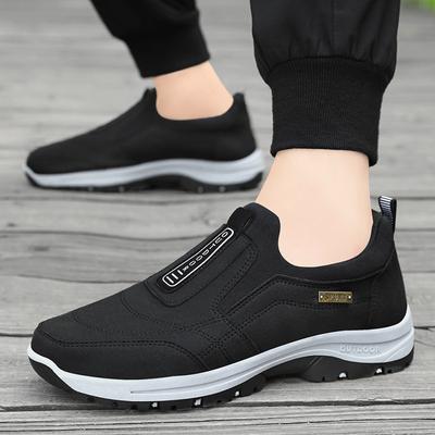 Men's Shoes Solid Color Versatile Single Shoes Hiking Shoes Soft Soled Korean Version Casual Walking Shoes