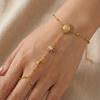Simple Stainless Steel Boho Zircon Bracelet Sun-Shaped Interlocking Charm Hand Chain Stars Gold Metal Finger Bracelet Jewelry