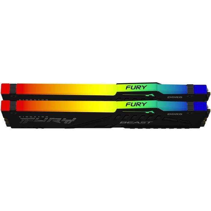 Mémoire DDR5 - KINGSTON - FURY Beast RGB EXPO - 32 Go (2 x 16 Go) - 5600 Mhz - CL36