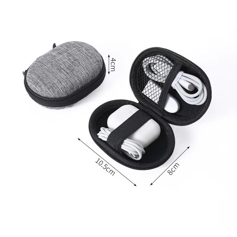 Portable Digital Cable Winder Organizer Case Solid Color Minimalist Tech Storage Box Shockproof Charger Cable Hard Drive Bag